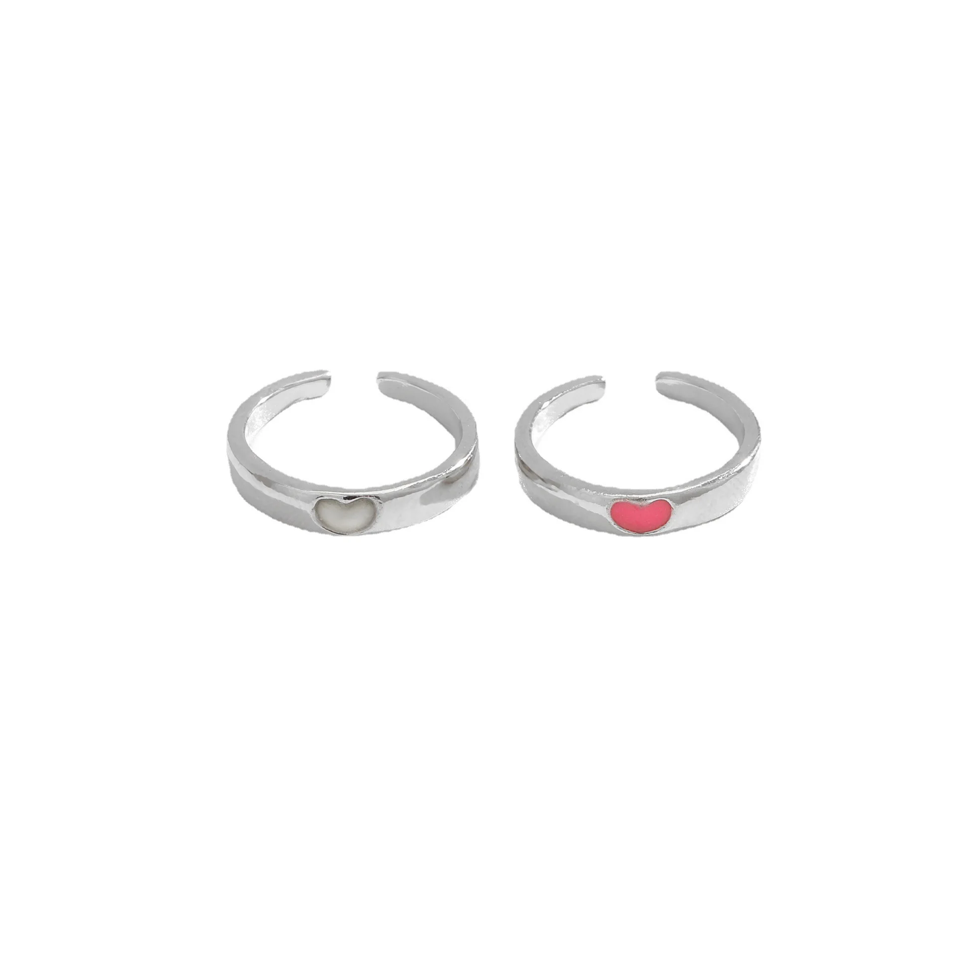 Luminous Ring For Couple Creative Love Heart Index Finger Ring Glowing In The Dark Rings Jewelry Valentine's Day Gift
