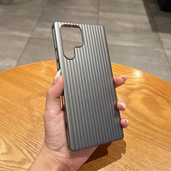 Fashion Plating 3D Stripe Armor Phone Cover with Corrugated Luggage Pattern for ZTE nubia Red Magic 11S Pro (GRAY)
