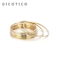 New Stainless Steel Bangles For Women Indian Multiple Layer Round Women Bracelet Gold Color Wedding Engagement Jewelry Gifts 1