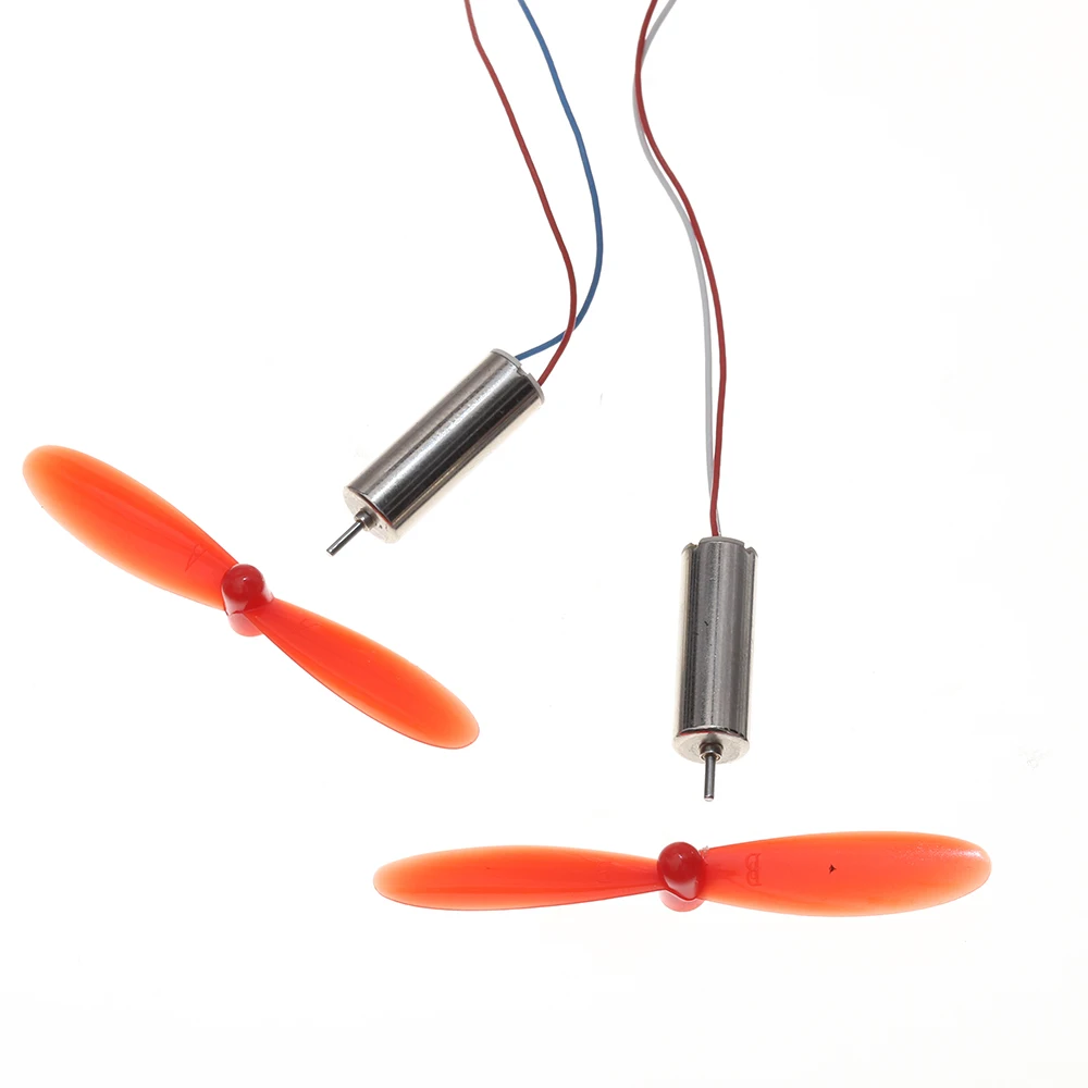 Lot de 2 moteurs 720 sans noyau + hélices 55mm pour drone RC 3V-3.7V