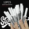 1/12Pcs Oily White Marker Pen Graffiti Pens Waterproof Permanent Gel Pencil Tire Painting Notebook Tyre Tread Environmental Pen 5