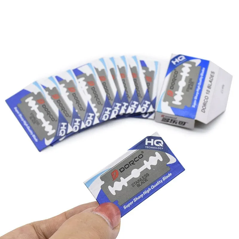 Eyebrow Razor 10pcs Stainless Steel Safety Double Sided Thin Manual Folding Eyebrow Trimming Hair Removal Tool