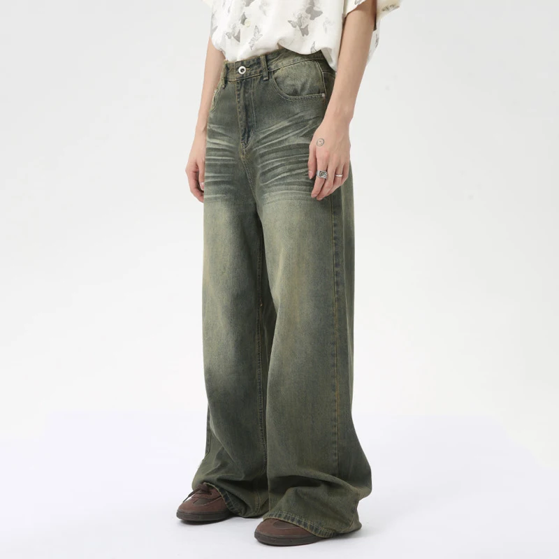 IEFB Fashion Loose Men's Straight Denim Pants American Style Casual Worn-out Design Wide Leg Jeans Summer New Trend 9C6256 3