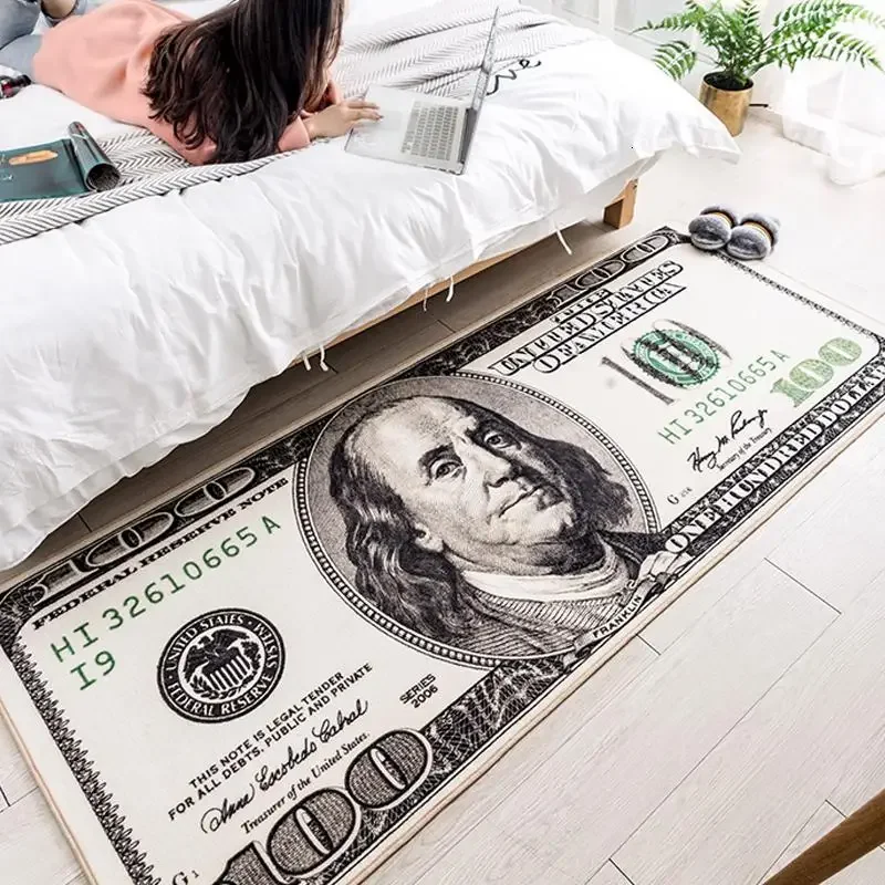 Floor Mat Creative USA Dollar 3D Bedroom Living Room Hallway Long Strip Carpet Anti-slip Soft Area Rug Home Decoration floor mat plush rug decorative carpet silk wool rug plush carpet non slip carpet imitated cashmere carpet kids carpet plush play mat