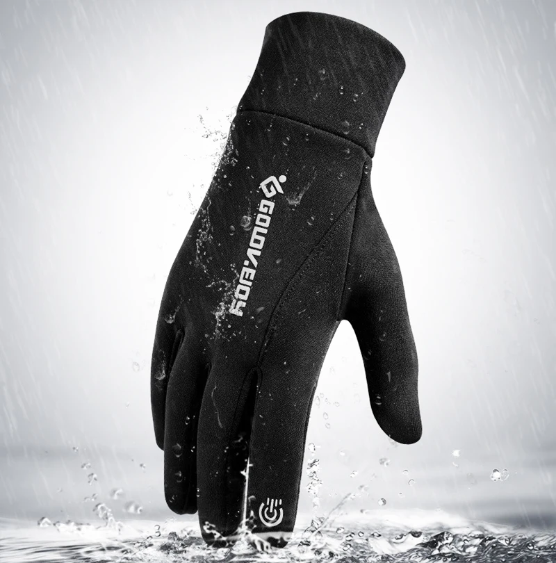 Winter Warm Riding Gloves Outdoor Sports Skiing Cold Touchscreen Padded Non-Slip Electric Motorcycle Gloves Men 2