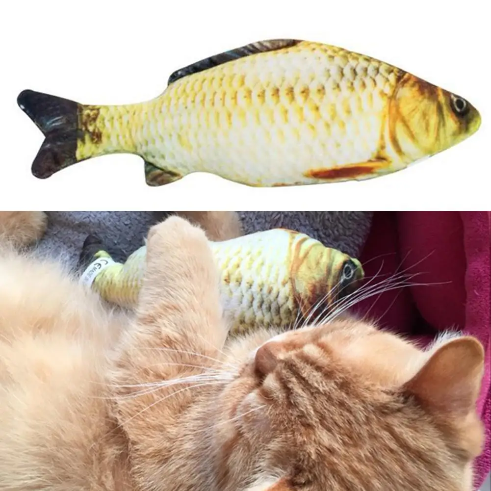 1PC Artificial Fish Plush Pet Cat Puppy Dog Toys Sleeping Cushion Fun Toys for Cat Kitten Mint Simulation Fish Playing Pet Gifts