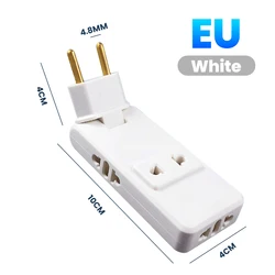 Compact 4 - in - 1 Foldable EU Plug Power Adapter with 180° Rotation (White)