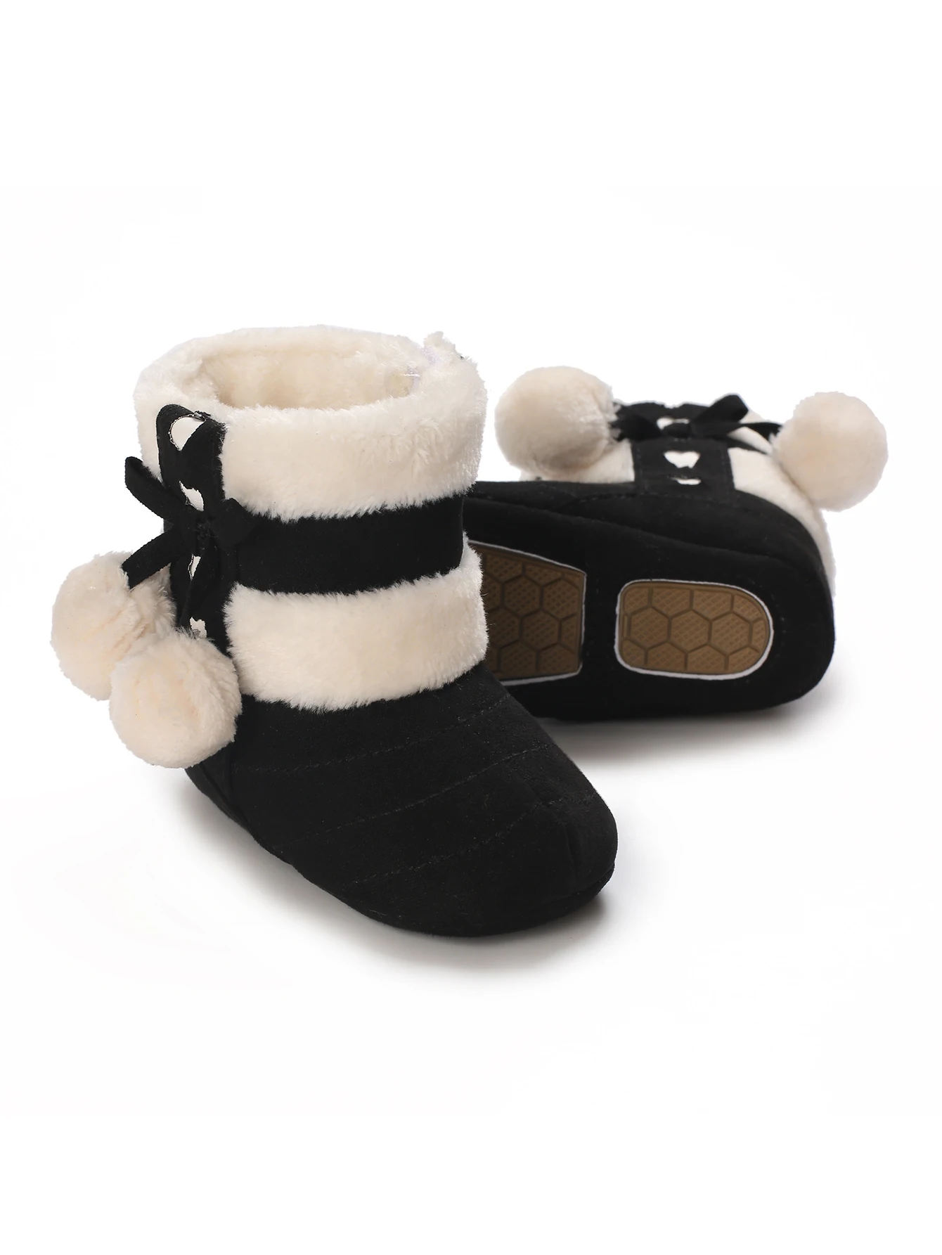 0–18 Monate Baby-Winterstiefel – Plüsch-Schneestiefel mit süßer Schleife | Warmer erster Schritt – Detail 8