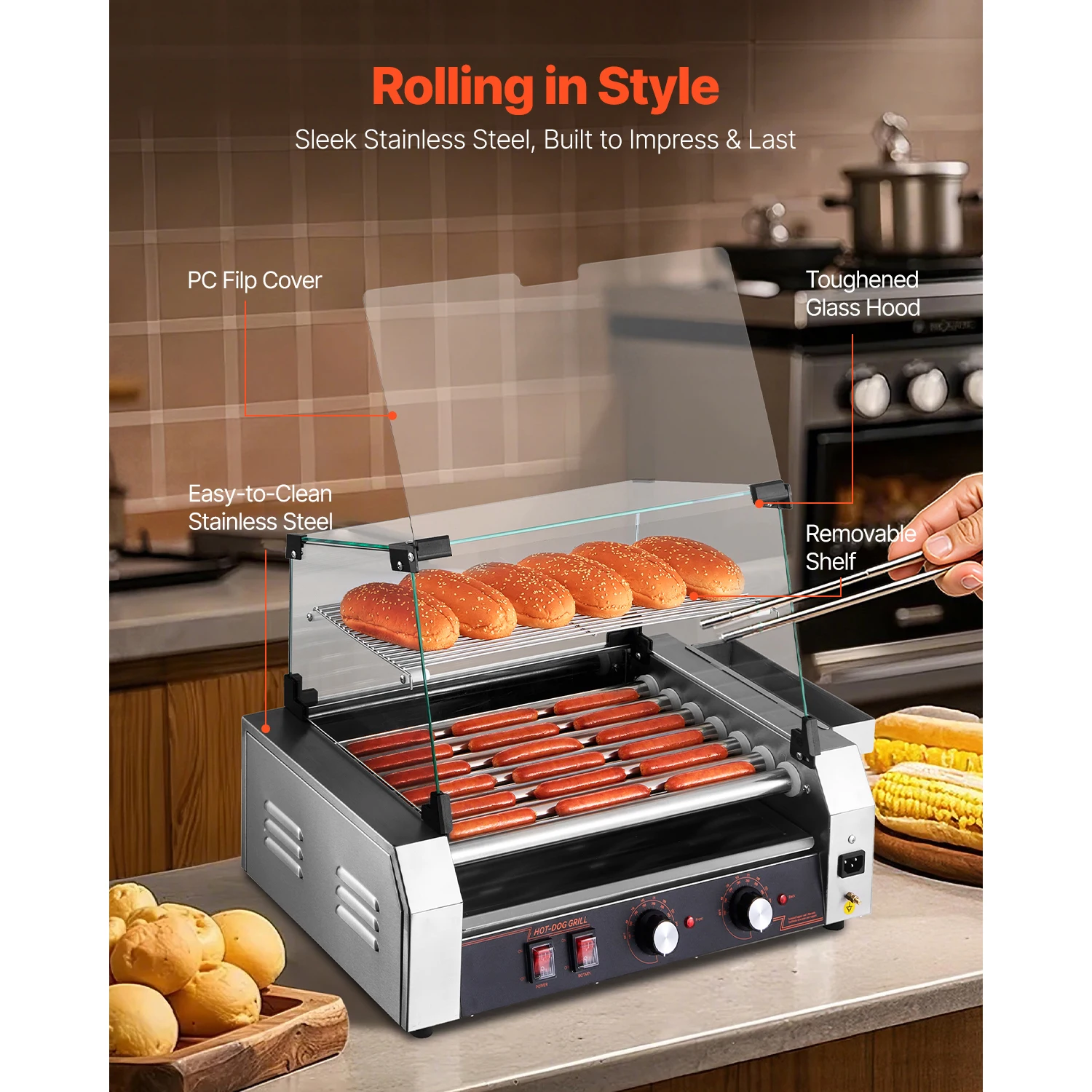 Hot Dog Roller Grill Machine 6