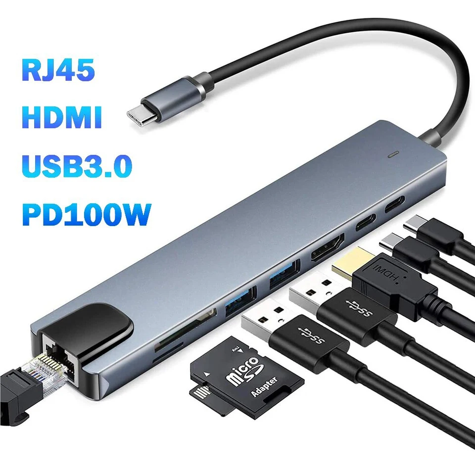 Usb C Docking Station 4k Hdmi Vga Ethernet Hub With Pd Charging_voghion.com