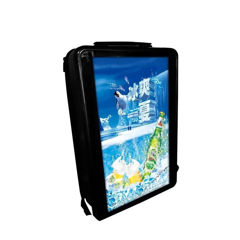 21.5inch Outdoor LCD Backpack USB Port Monitor Water-proof Walking Advertising Billboard Wifi Battery Power Free Software