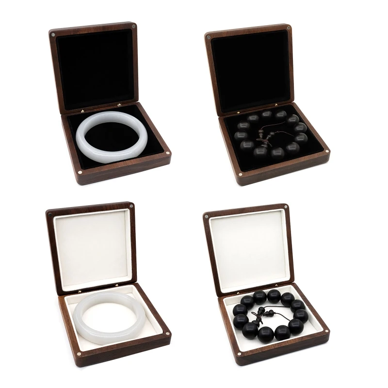 Wood Jewelry Box Organizer Keepsake Storage Collection Art Treasure Memory Box for Ring Bracelet Watch Necklace Earring
