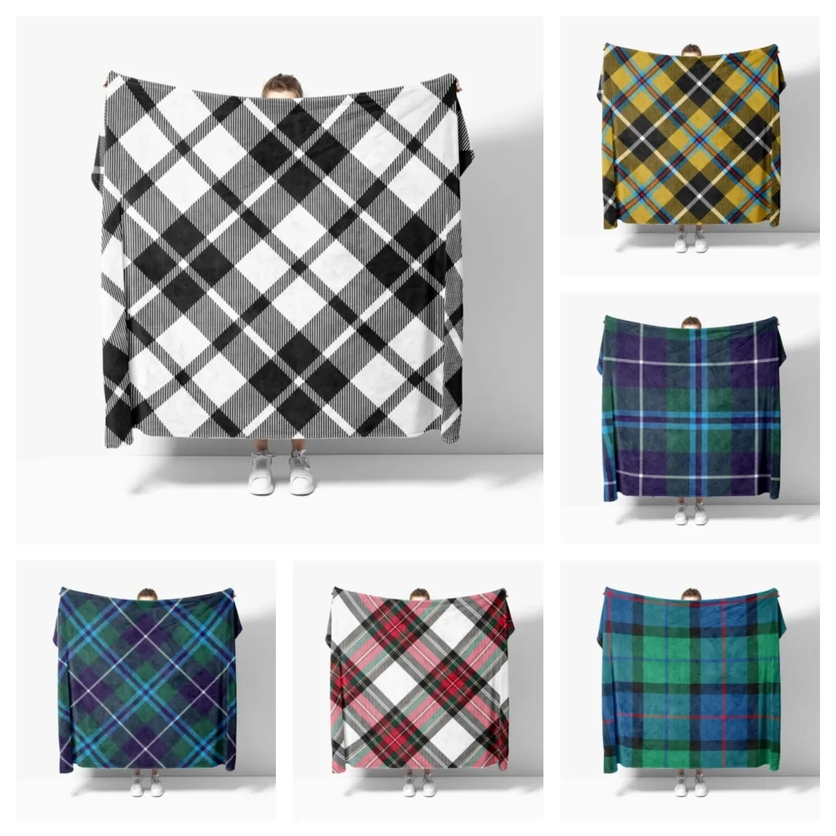 

Nordic Vintage Plaid Soft Flannel Blanket Breathable Super Warm Bedding and Travel Blanket Sofa Blanket Bed Blanket Customizable