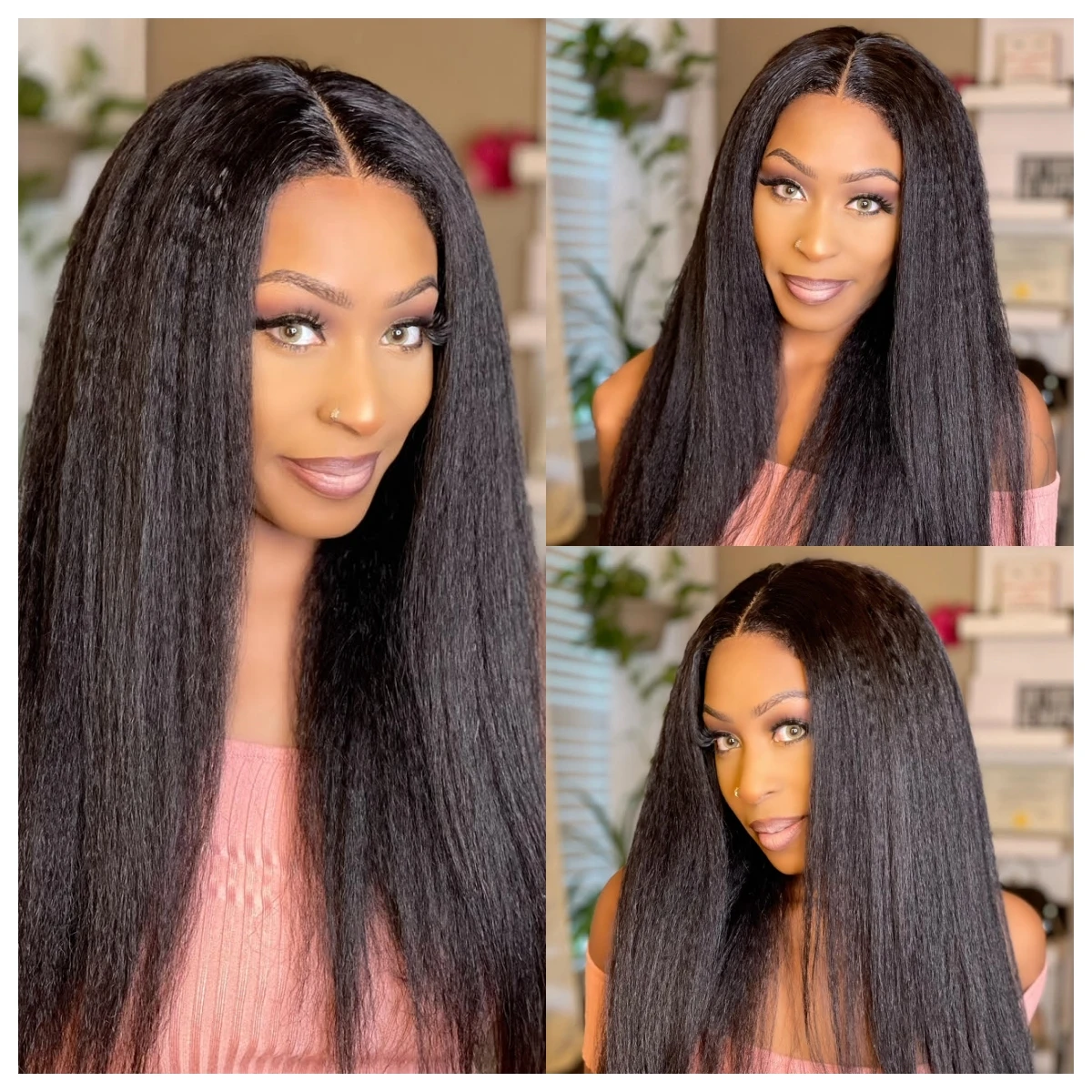 

Julia Hair Bye Bye Knots 7x5 Kinky Straight Wig Pre-Cut Glueless Human Hair 13x4 Real Ear to Ear Lace Pre-Everything Frontal Wig