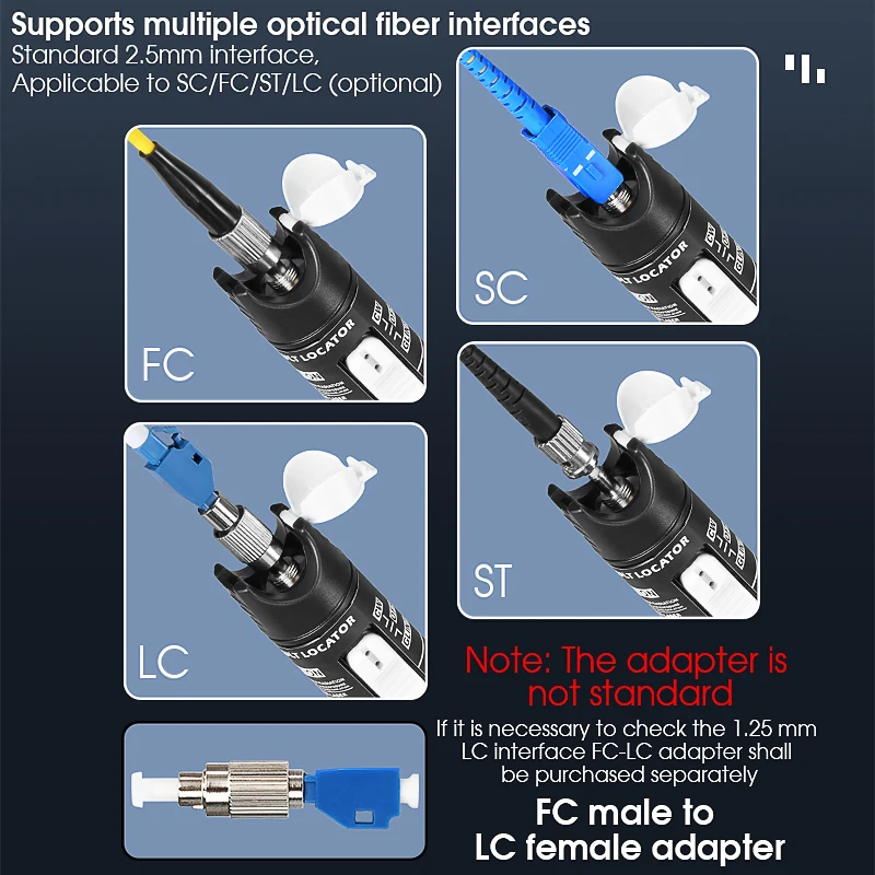 Stylo Testeur Fibre Optique LIAYTRSS 30mW - 30km Portée - Pour Interfaces SC/FC/ST