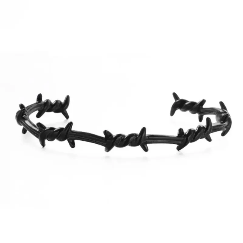 Fashion Bracelet Classic Punk Hoop Engraved Rune Curse For Men