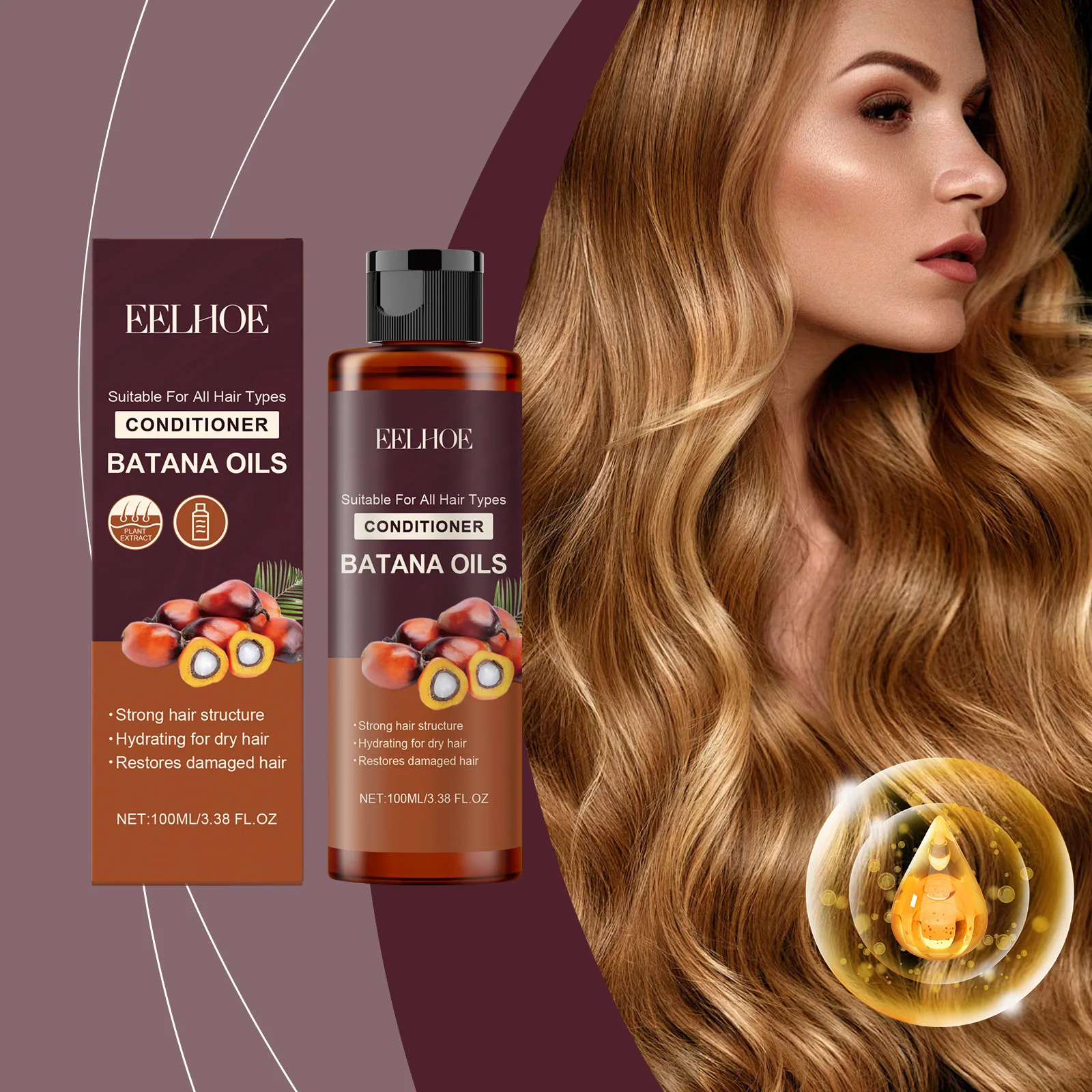 100ml Batana Oil Shampoo Anti Hair Loss Natural Batana Shampoo Deep Cleansing Moisturizing Scalp Increases Shine Hair Care 2