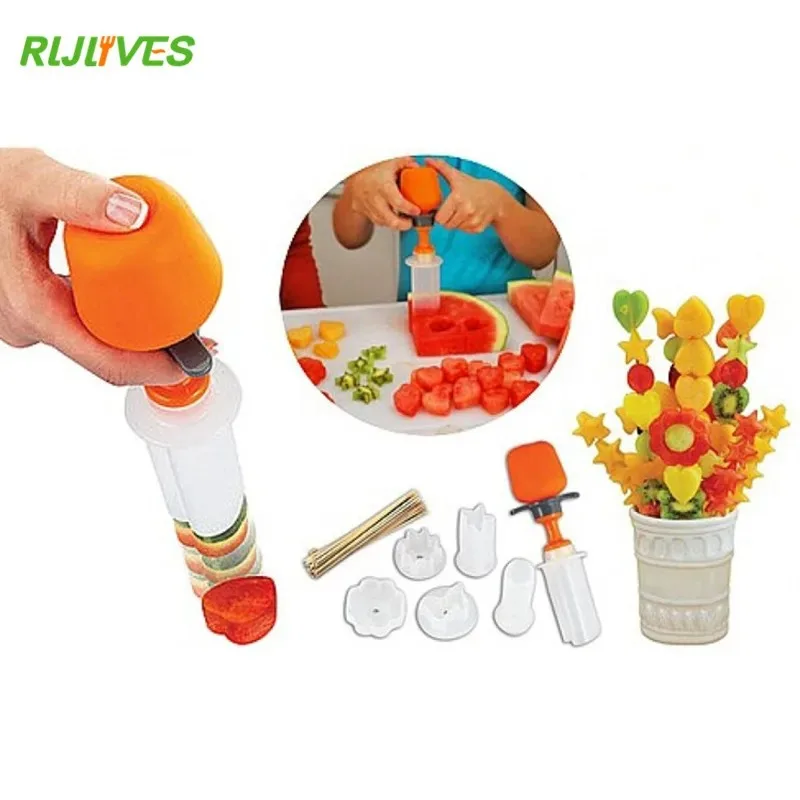 1 Set Fruit Salad Carving Cake Decorating tools Fruit Shape Molds Vegetable Smoothie Cooking Accessories