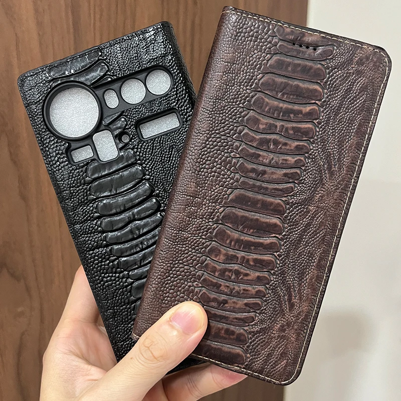 Magnetic Genuine Leather Flip Wallet Phone Case Cover