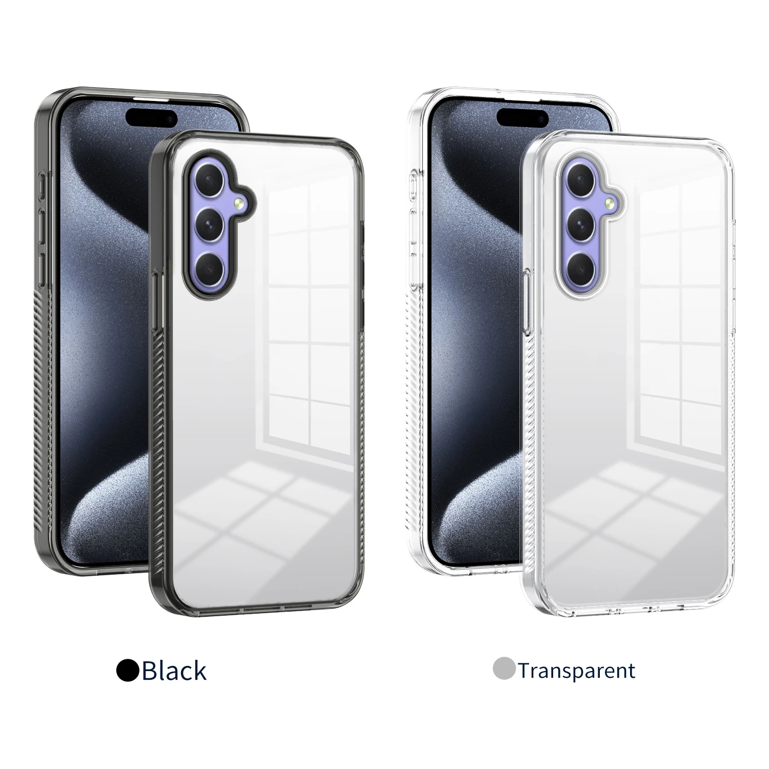 Transparent Anti-slip Soft TPU+PC Clear Case Cover