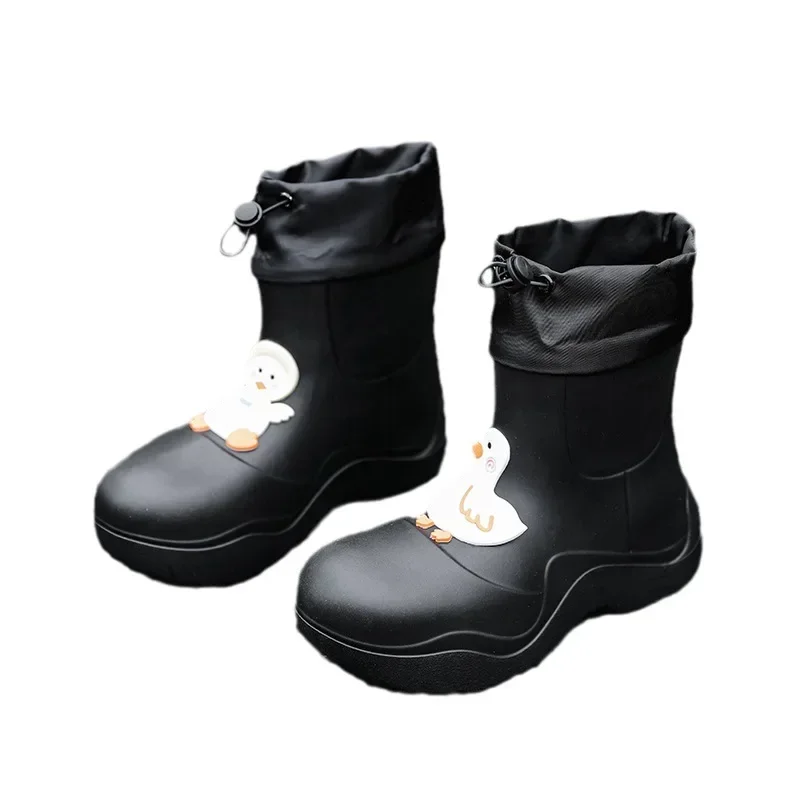 Cartoon Thick Sole Rainshoes for Women Anti slip Durable Outdoor Water Shoes Fashion Waterproof Lightweight Rainboots Ladies