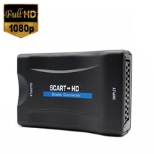 1080P SCART HDMI-compatible Video Audio Converter with USB Cable For HDTV Sky Box DVD Television Signal Upscale Converter