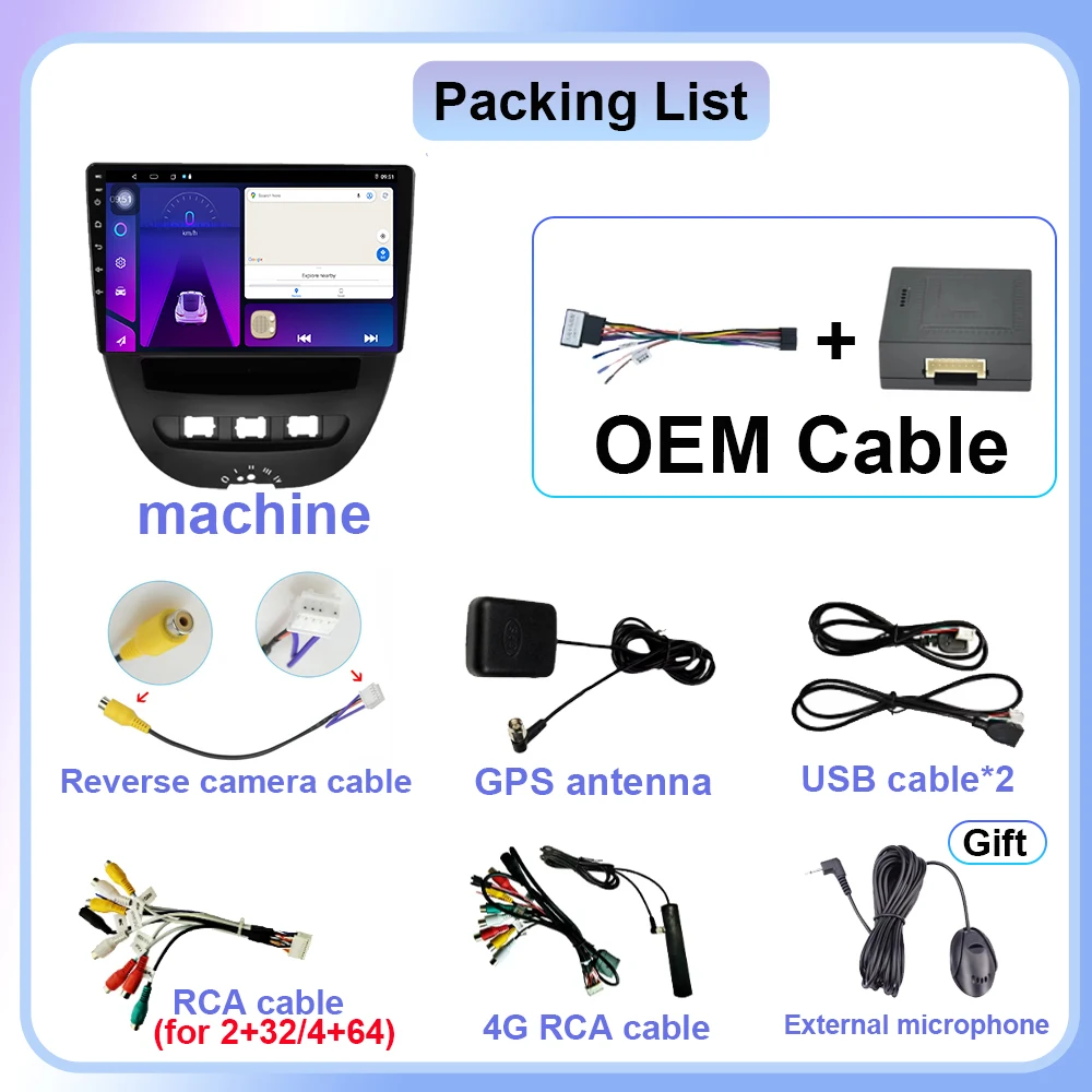 Per Peugeot 107 Toyota Aygo Citroen C1 2005-2014 Android 14 Autoradio Multimedia Video Player di Navigazione GPS 5G WIFI LET Auto - Image 6
