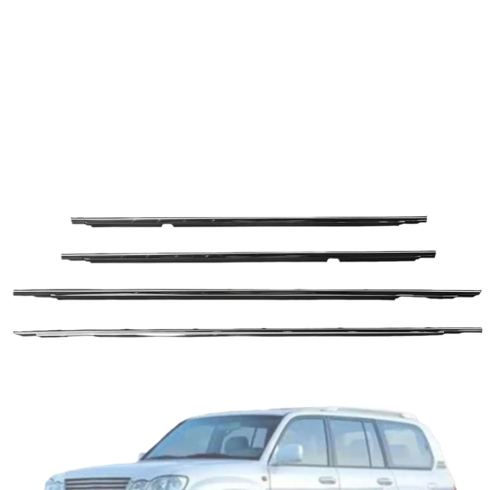 4개 조각의 외부 도어 윈도우 웨더스트립 75710-60021 부품 교체 자동차 액세서리 쉽게 설치 가능 75720-60021