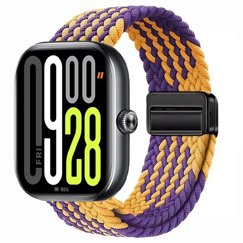 Nylon Braided Magnetic Buckle Adjustable Loop Strap Bracelet in Breathable Design