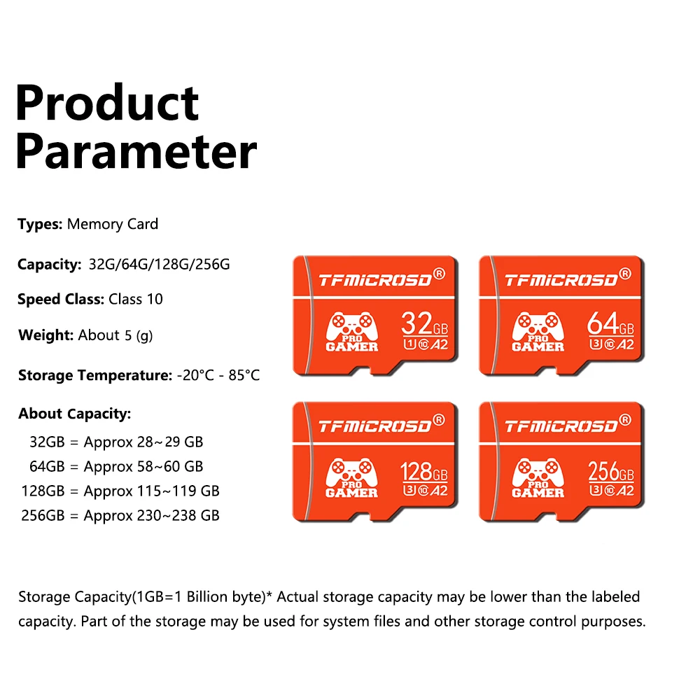 TFMICROSD 카드 닌텐도 스위치용, 128GB 메모리 카드, 256GB 고속 클래스 10 미니 TF 플래시 카드, DIY 게임 컴퓨터 및 카메라용