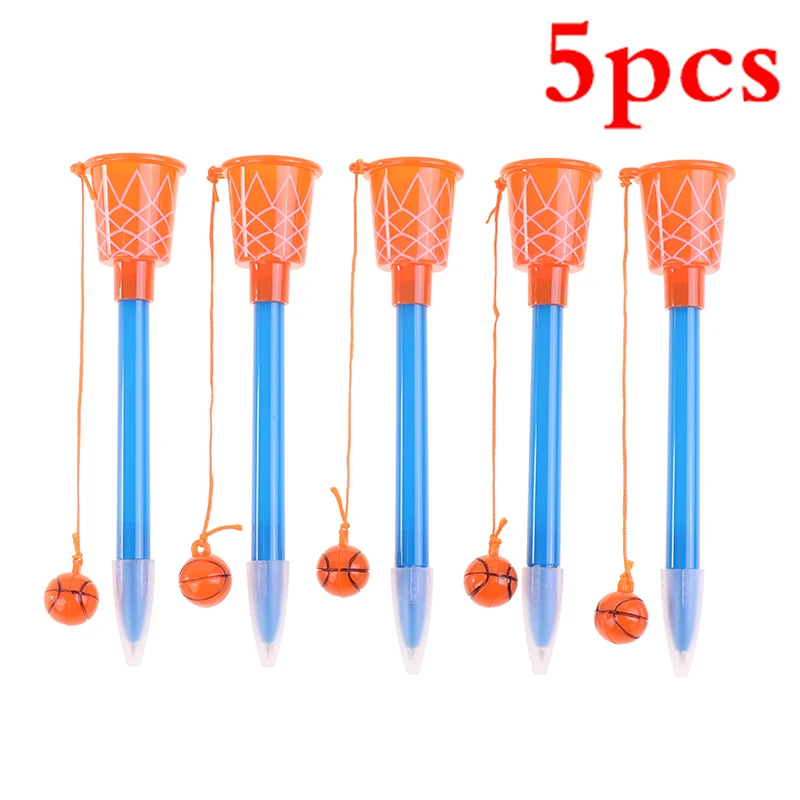 

5PCS Sports Basketball Hoop Pens,Basketball Party Favors Novelty pen 0.7mm Ballpoint Pen Gift Stationery for kids