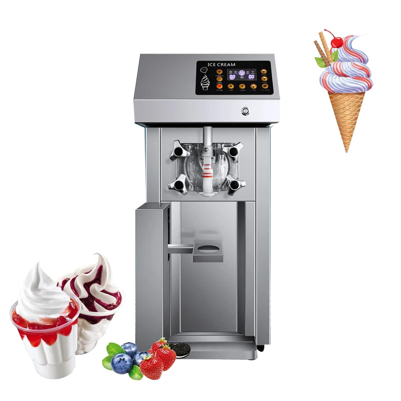 

Soft Ice Cream Machine Automatic Ice Cream Makers Machine Sweet Cone Freezing Equipment Vending Machine 1250W