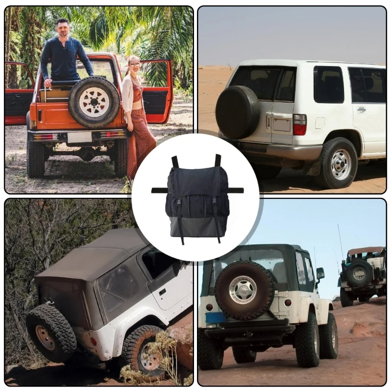 Tools Holder Bag Spare Tire Trash Bag Fit 40inch Tire Heavy Duty Cargo Storage Tailgate Trash Truck