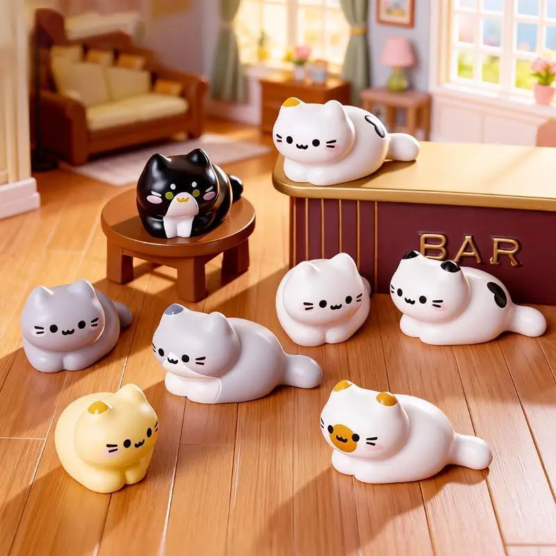 Cute Cat Figurine Set - Miniature Kitten Ornaments for Home, Desk, Car Dashboard, and Micro Landscape Decoration