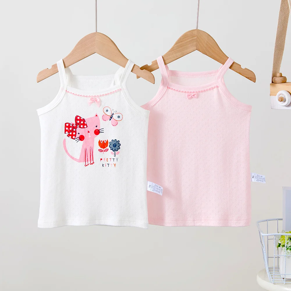 Girls Tank Tops Underwear Children Camisoles Teenager Home Bottom Crop Tops 2pcs/lot