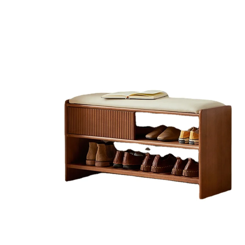 

Hxl Solid Wood Shoe Changing Stool Shoe Rack Sitting Footstool Home Shoe Cabinet Stool Integrated