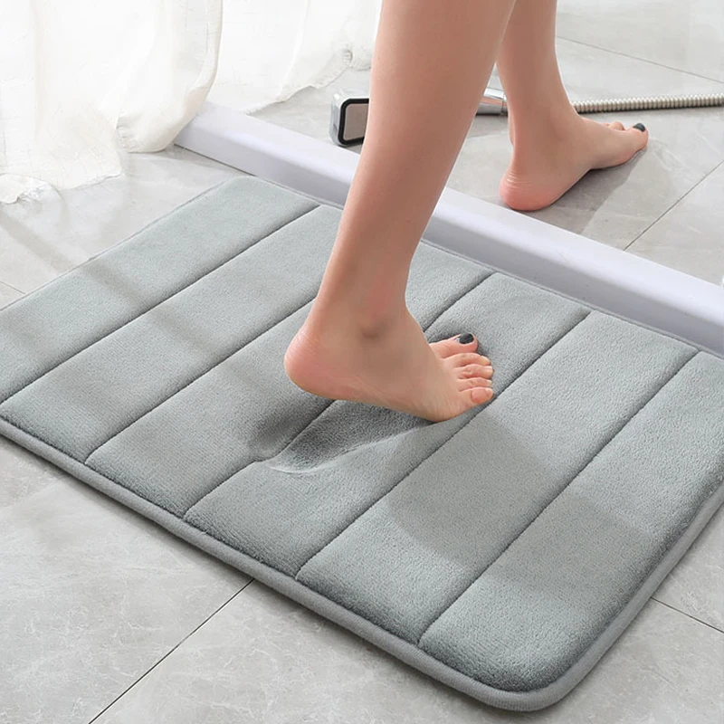 

Memory Foam Bath Mat Anti-Slip Shower Carpet Soft Foot Pad Decoration Floor Protector Absorbent Quick Dry Bathroom Rug