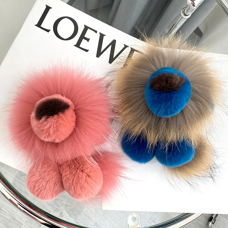 Acquista Portachiavi in ​​​​peluche Portachiavi con ciondolo in pelliccia di visone finta colorata Portachiavi con ciondolo per borsa da donna con animali colorati creativi in Italia a partire da 1.73