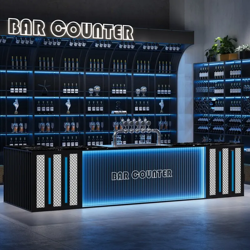 Cashier Counter Changhong Glass Wall Mounted Wine Cabinet Restaurant Front Desk Bar Counter Bar Decoration Hanging Wine Rack