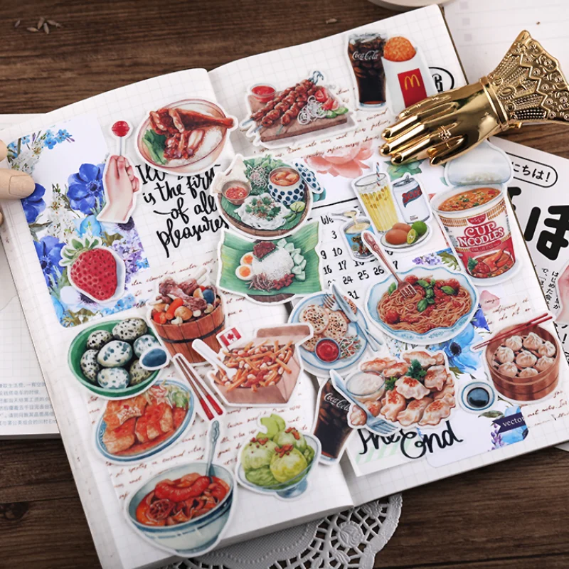 27pcs Cheese Food Hand-held Food Stickers Hand-held Cute Diy Menu Recipes  Ins Translucent Decorative Scrapbooking - AliExpress