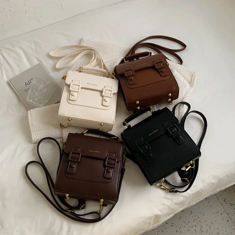 Women Vintage Leather Backpack High Quality Shoulder Bag Luxury Designer Ladies Girls Fashion Daypacks Teenager School Bag