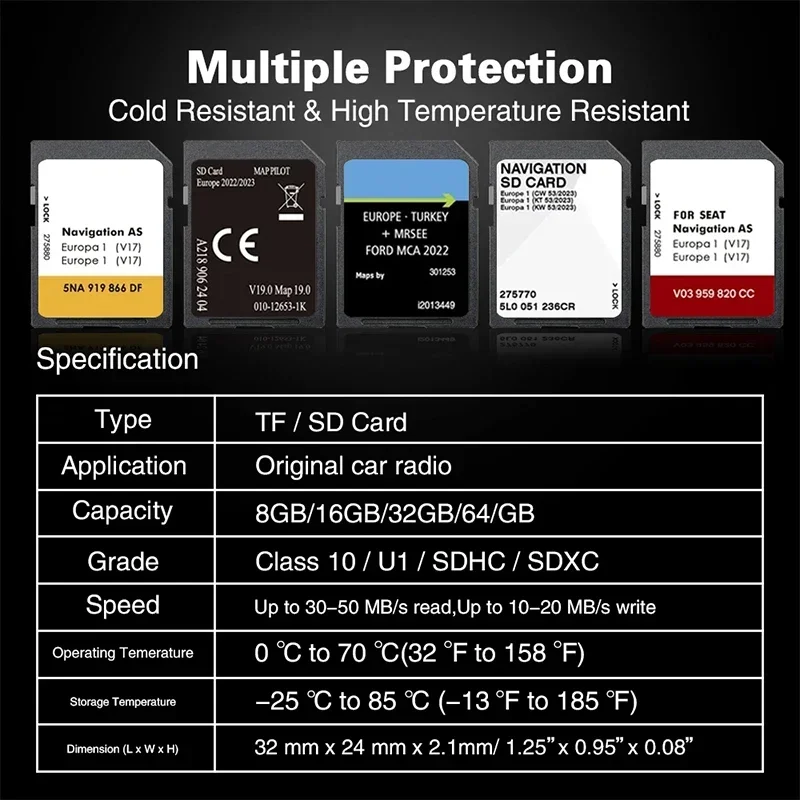 2025 EU Morocco maps GPS SD Card 16GB for Peugeot WIP Nav 207/308/3008/407/508/5008/807 Car Memory Software Navigation