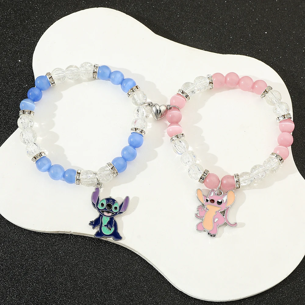 Stitch Angel Friendship Bracelets, Matching Bracelets for Couple, Best  Friends Bff, Magnet Heart Bracelets, Goth Jewelry Gifts - AliExpress, image size:1000x1000