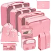 8/9/10 Pcs Set Travel Bag Organizer Compression Packing Cubes Suitcase Luggage Organizers Travel Organizer Traveling Shoe Bags 3