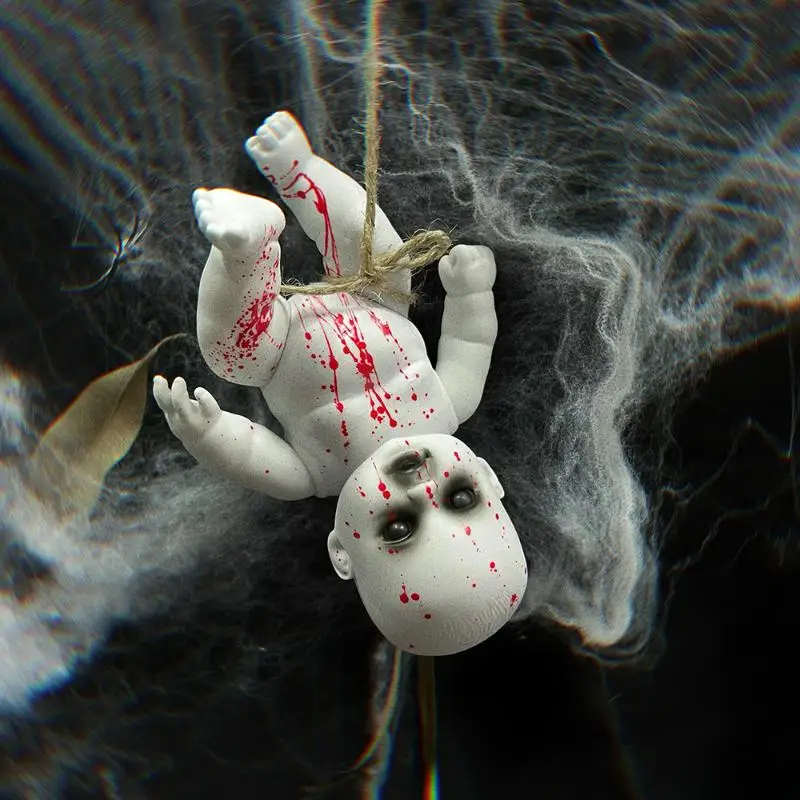 Halloween Hängende Baby Geist Puppen Gruselige Tricky Spielzeug Ornament Horror Atmosphäre Bar Hof Prop Happy Halloween Party Decor – Detail 17