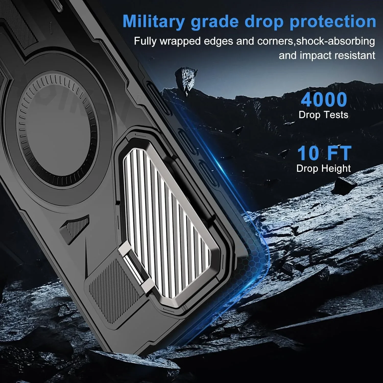 Magnetic Rotatable Stand Case with Kickstand and Enhanced Protection