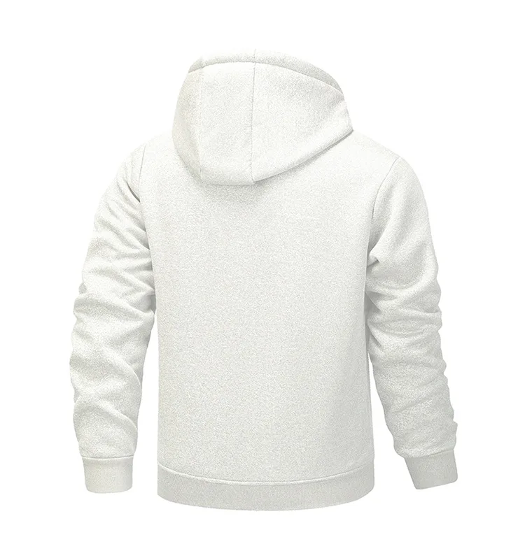 Blue Fleece-Lined Hoodie Jacket for Men - Warm, Comfortable, Casual Style Male Coat. Size M-5XL 6XL