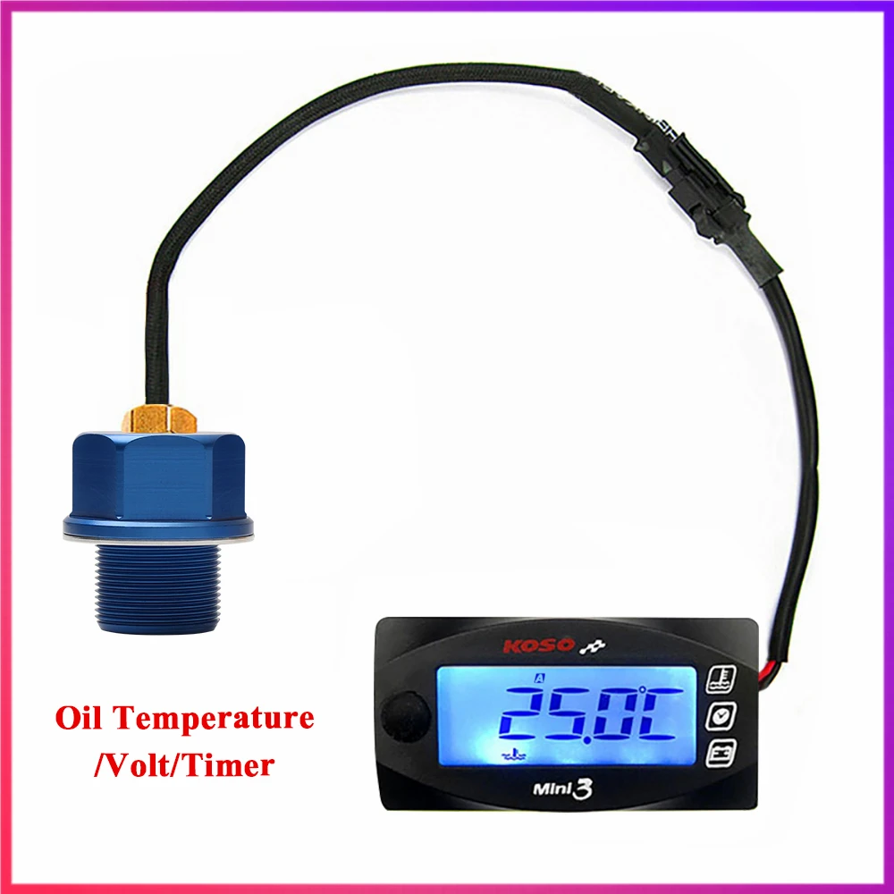 

koso Upgrad Motorcycle LED Display MINI 3 IN 1 Meter oil temperatureTime Volt for nmax nmax125 Universal Bike Accessories