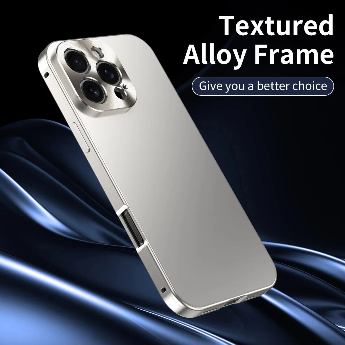 Sleek Aluminum Metal Frame Shockproof Phone Case with CD Pattern and Matte Back Panel