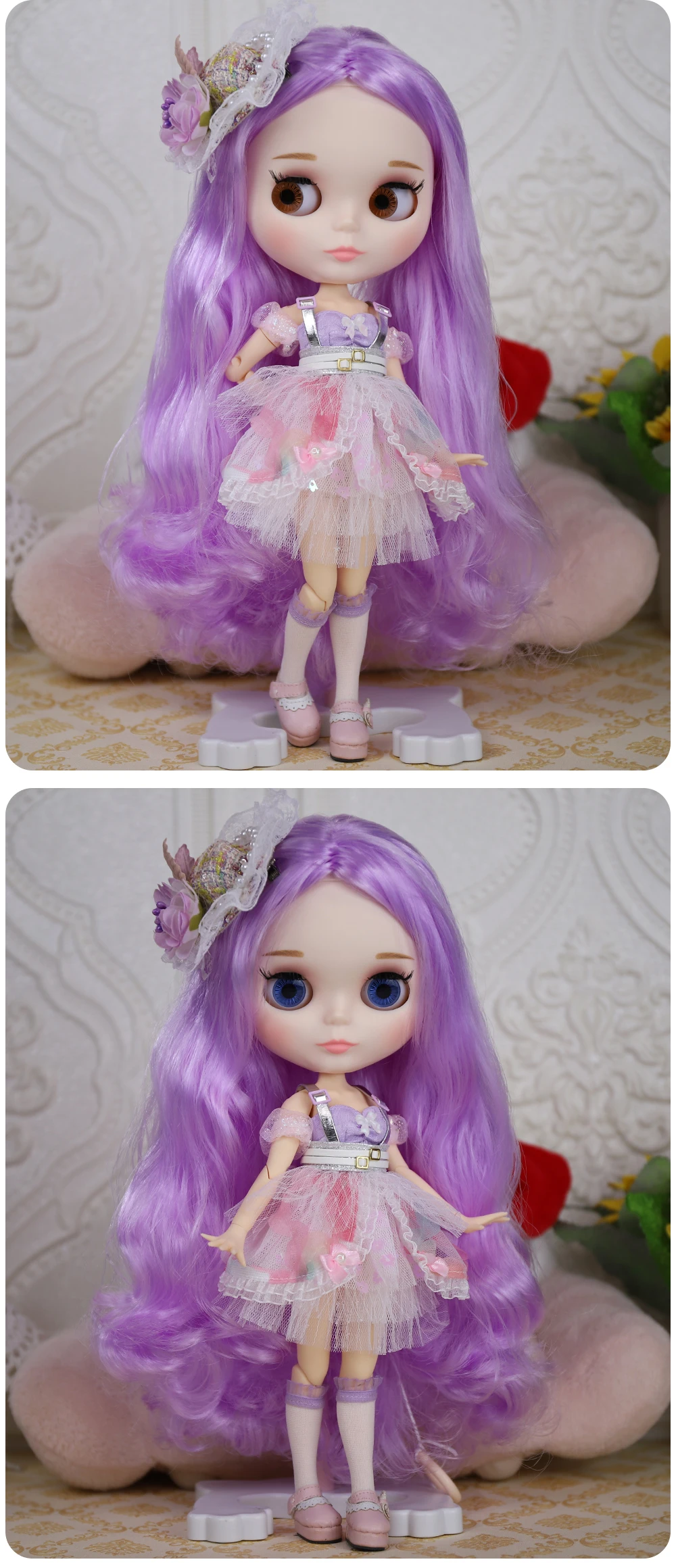 Neo Blythe Doll Lace Frock with Hat & Socks 1